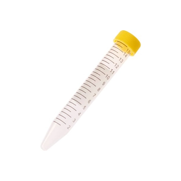Celltreat CELLTREAT 15mL Centrifuge Tube, Yellow Cap - Bag, Sterile 230411Y - main